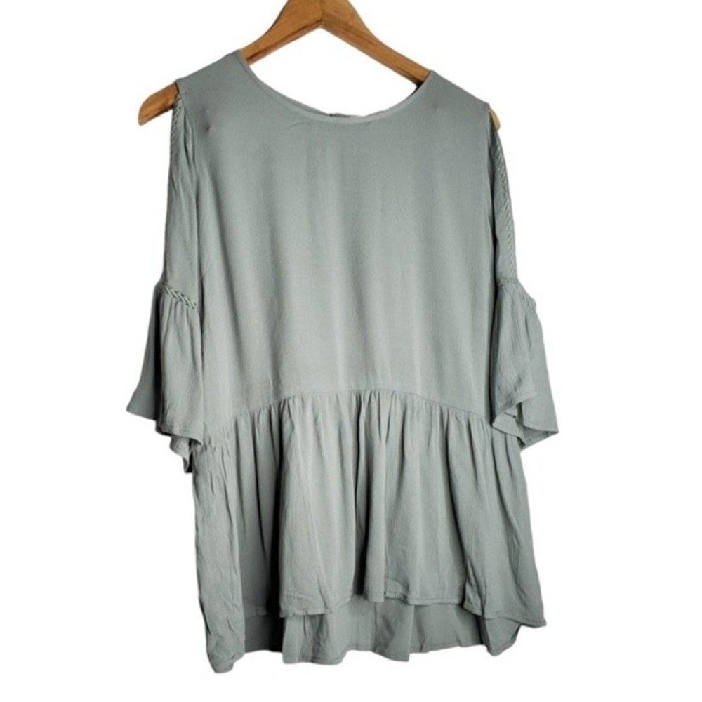 NWT Jodifl sage green boho cottagecore peasant babydoll short sleeve top  medium
